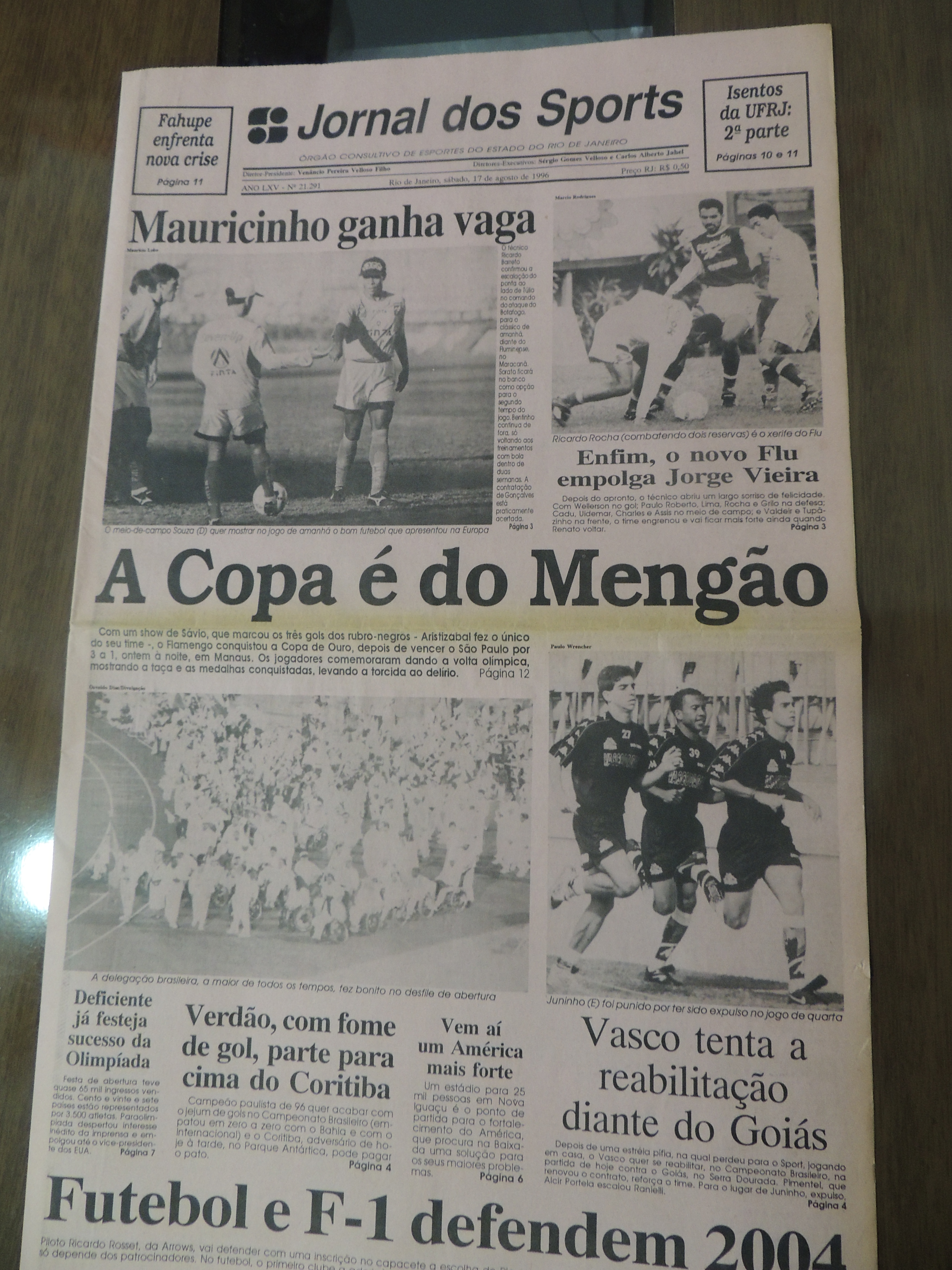 Jornal dos Sports (Flamengo Campeão da Copa Ouro Sulamericana 1996)