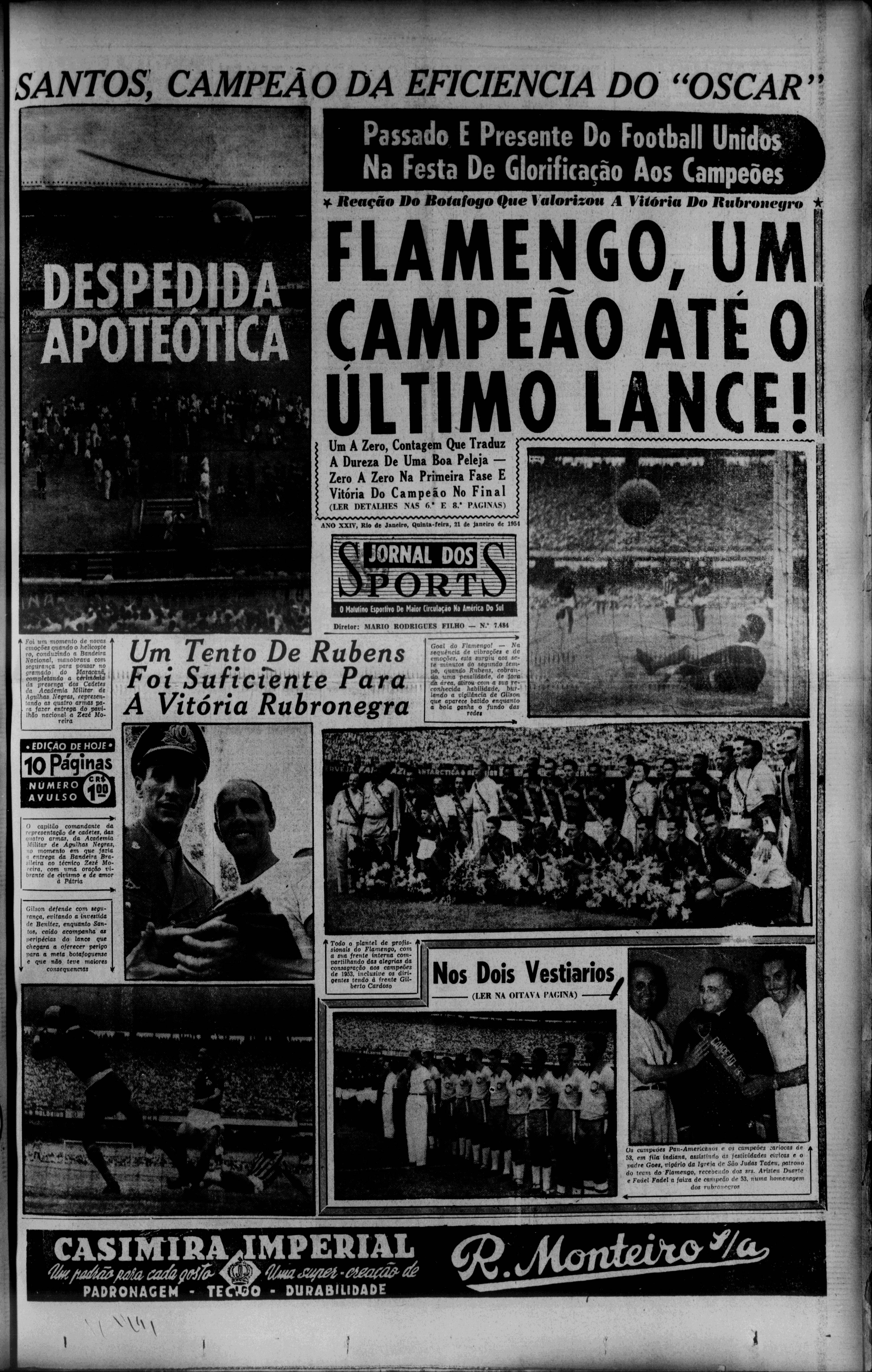 Jornal dos Sports (Flamengo Campeão Carioca 1953)
