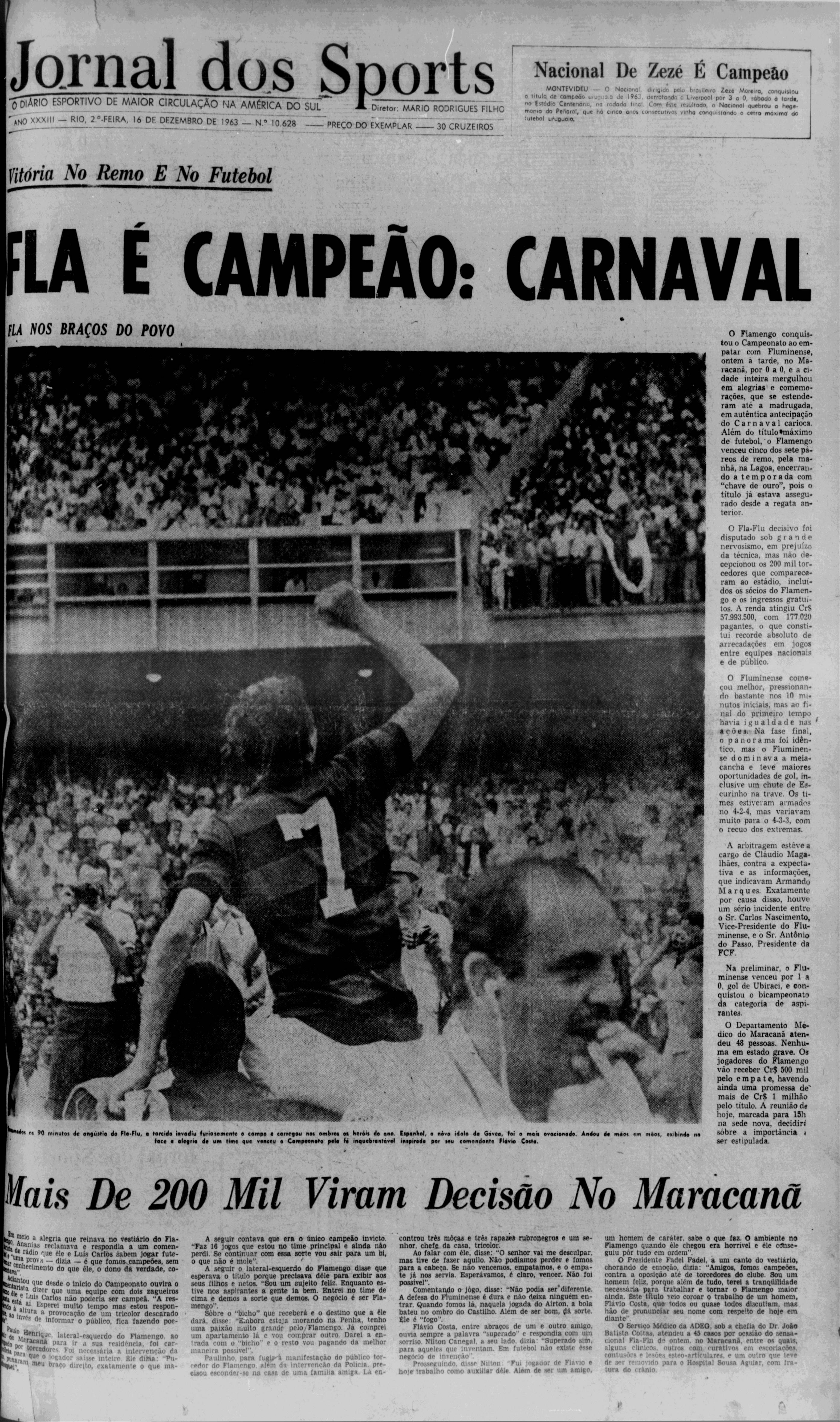 Jornal dos Sports (Flamengo Campeão Carioca 1963)