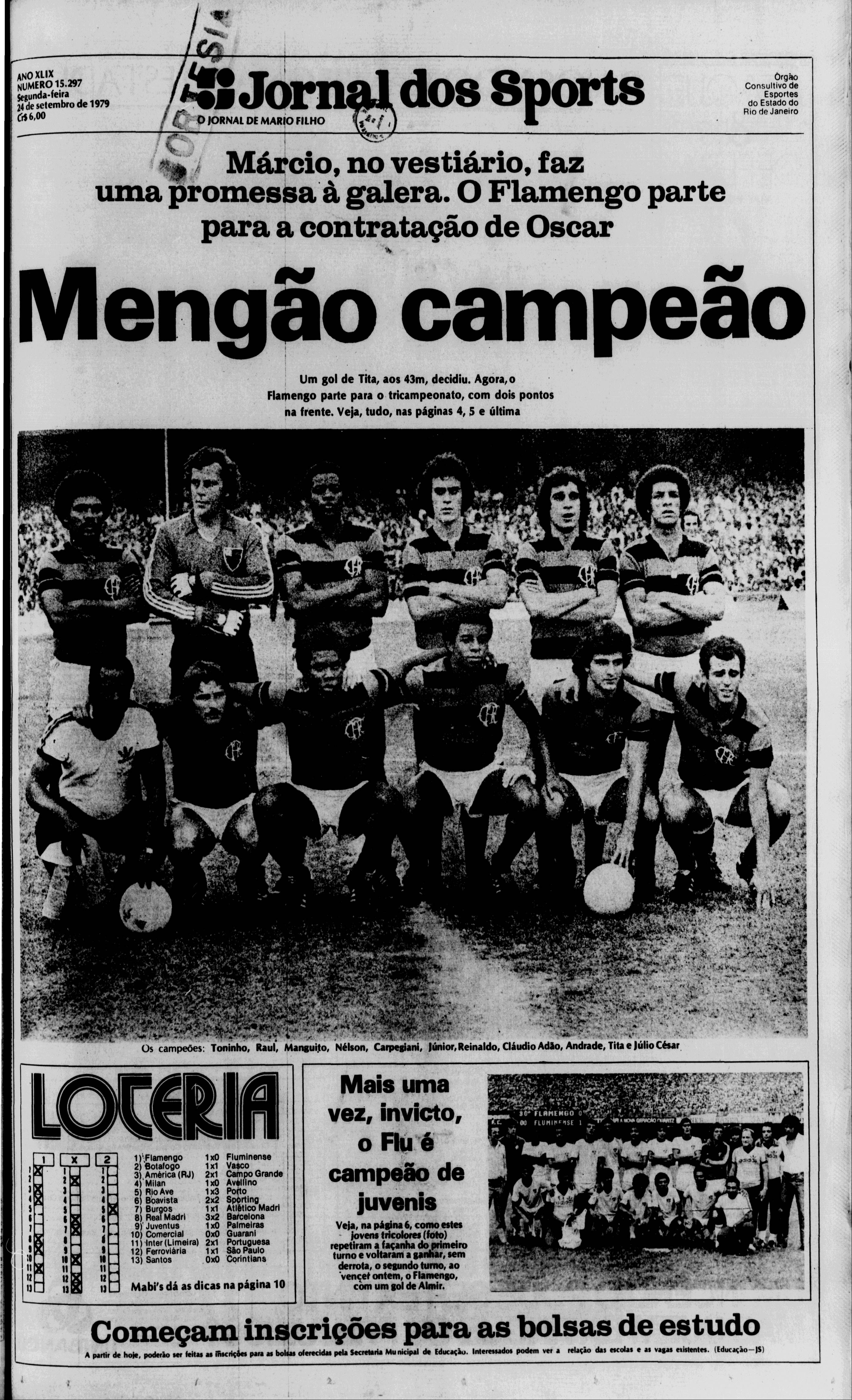 Jornal dos Sports (Flamengo Campeão Carioca 1979)