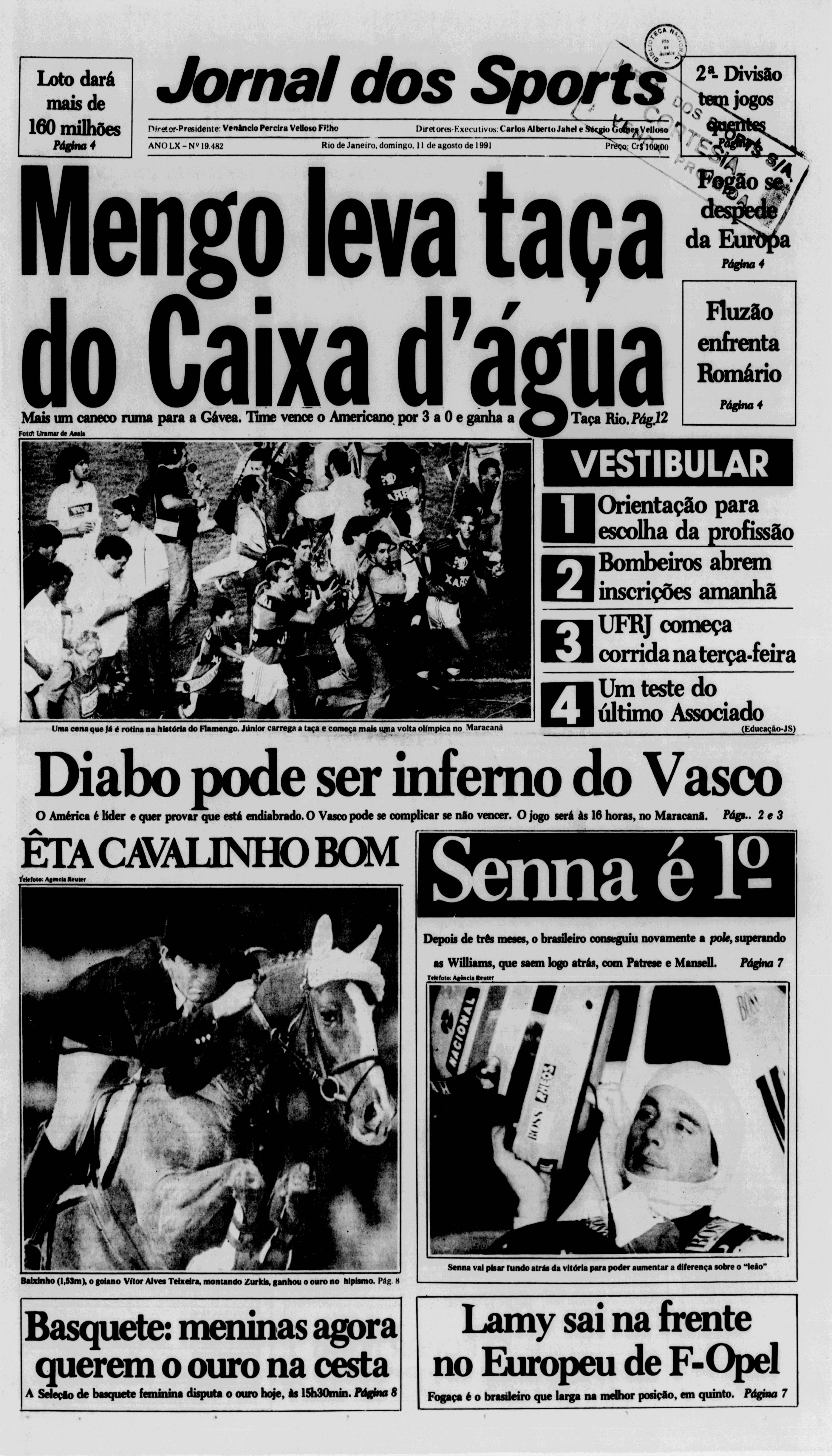 Jornal dos Sports (Flamengo Campeão Copa Rio 1991)