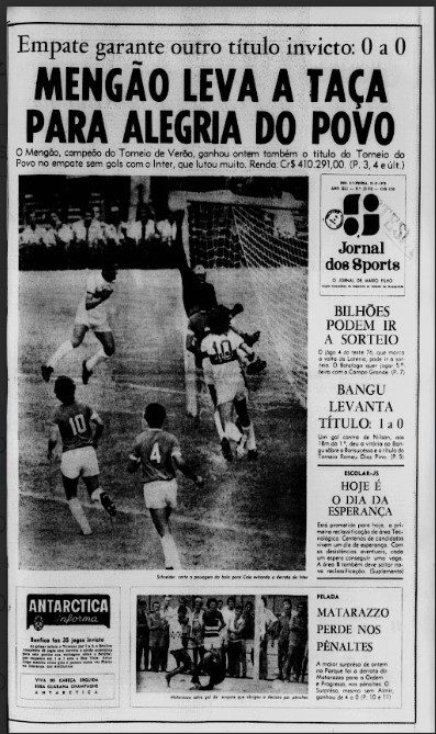 Jornal dos Sports (Flamengo Campeão Torneio Povo 1972)