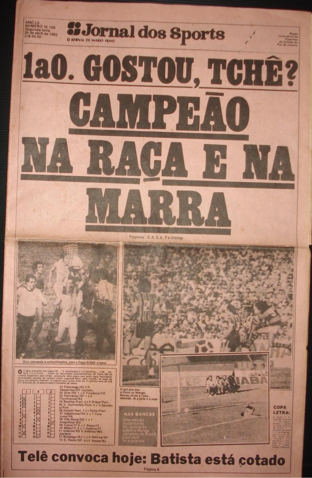 Jornal dos Sports (Flamengo Campeão Brasileiro 1982)