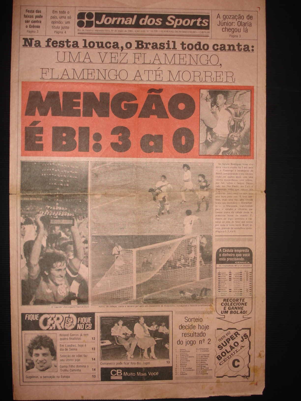 Jornal dos Sports (Flamengo Campeão Brasileiro 1983)