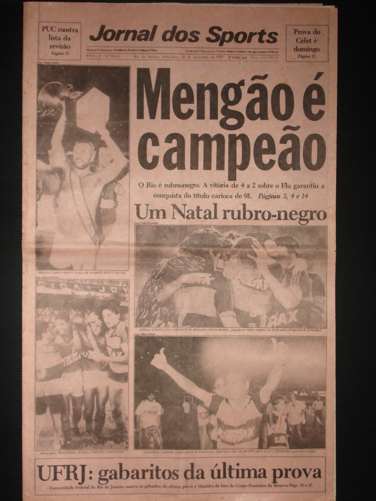 Jornal dos Sports (Flamengo Campeão Carioca 1991)